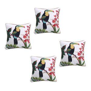 4 brand new Levtex Teraina Toucan Feather-Filled 18" x 18" Pillows